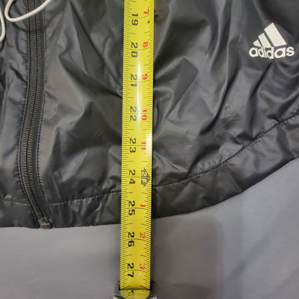 Adidas Lightweight Hooded Windbreaker Running Jacket Black XS - Picture 6 of 10